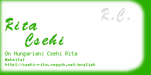 rita csehi business card